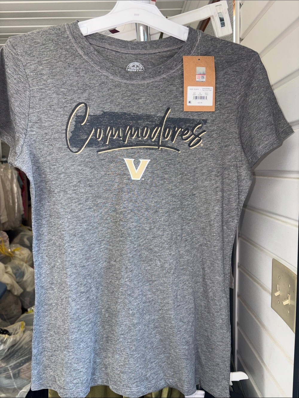 5/$10 Rivalry Threads Gray Commodores Script Tee